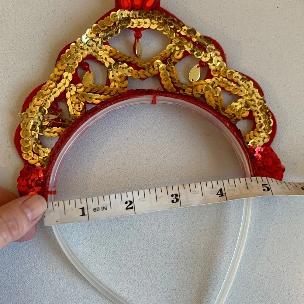Red and Gold Sequin Girl’s Child’s Tiara Costume Headband